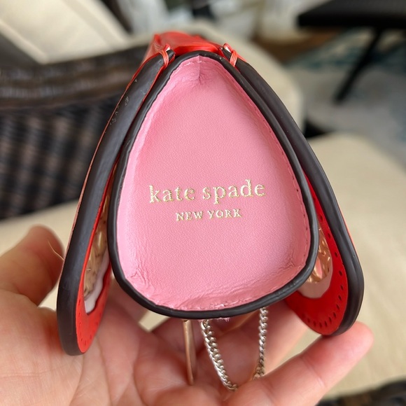 KATE SPADE Butterfly crossbody coin wallet on chain pink orange neutral - Picture 4 of 16